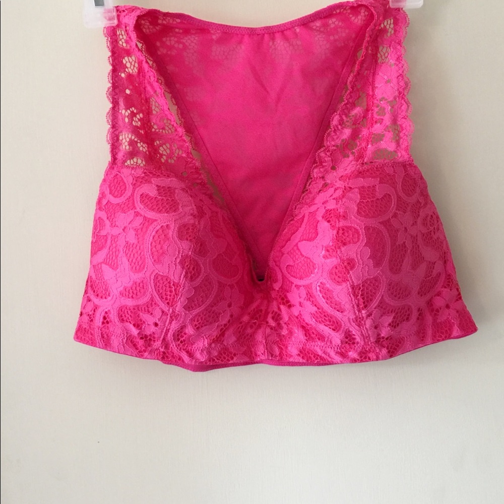 Hot Pink Lacey Padded Bralette Bandeaus